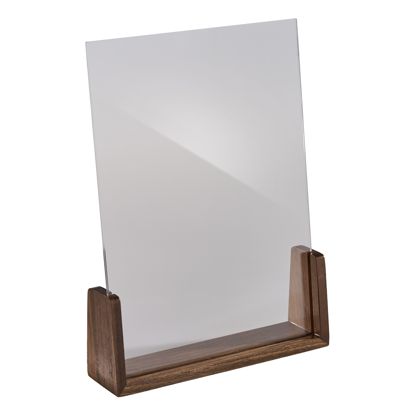 Tafelstandaard hout LignoLine A4 - 210 x 297 mm  | staand formaat  | acryl (PMMA)|Notenhout 