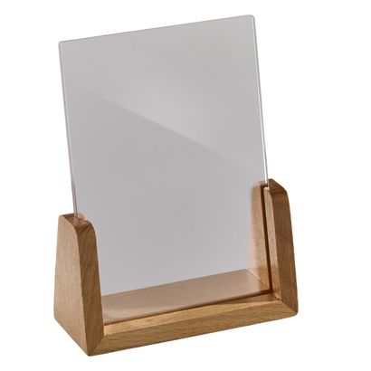 Tafelstandaard hout LignoLine A6 - 105 x 148 mm  | staand formaat  | beukenhout|acryl (PMMA) 