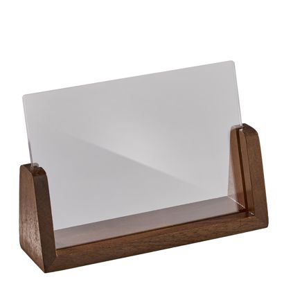 Tafelstandaard hout LignoLine A6 - 148 x 105 mm  | liggend formaat  | acryl (PMMA)|Notenhout 