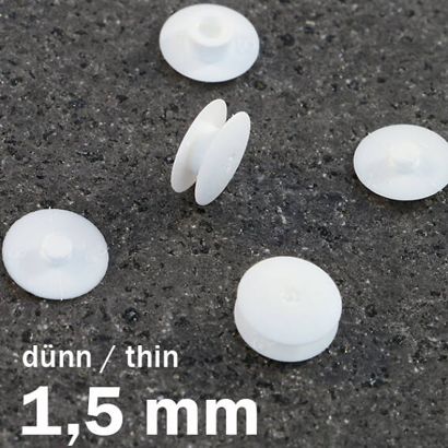 Kunststof drukknopjes, dunne uitvoering null | 10 mm | 1,5 mm