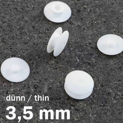 Kunststof drukknopjes, dunne uitvoering null | 10 mm | 3,5 mm