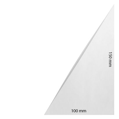 Driehoek insteekhoezen, zelfklevend,  folie, transparant 100 x 150 mm