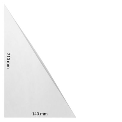 Driehoek insteekhoezen, zelfklevend,  folie, transparant 210 x 140 mm