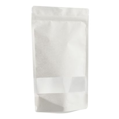 Stazakken kraftpapier met venster 85 x 140 mm  | wit 