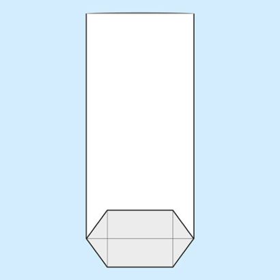 Kruisbodemzak, OPP-folie 145 x 300 mm