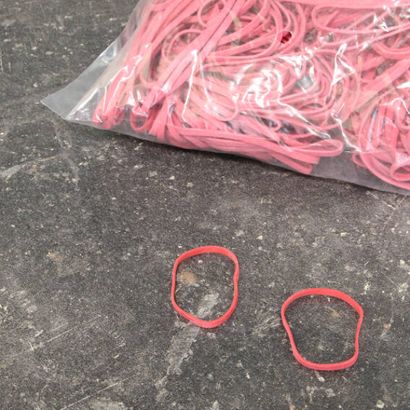 Rubberen elastieken, rood 3 mm | 25 mm