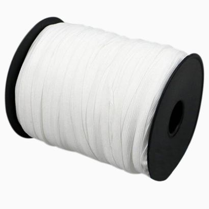 Plat elastiek op rol, 6 mm, extra zacht, wit (rol á 200 m) 