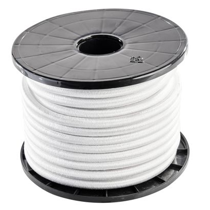 Rubber touw 8 mm wit 
