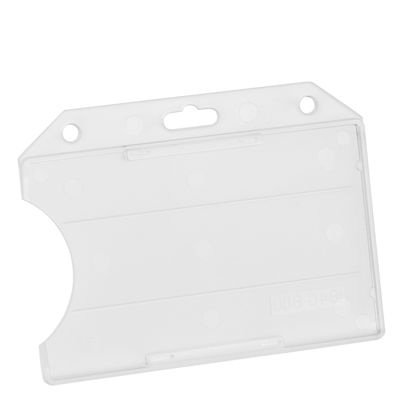 Badges voor visitekaartje/creditcard, hard plastic, met ronde perforaties en eurolock 