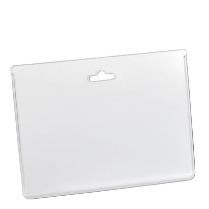 Badges voor visitekaartjes, liggend/dwars formaat, hard-PVC, met eurolock 