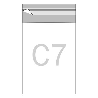 Mailing enveloppen met klep, hersluitbaar, OPP-folie, transparant 87 x 116 mm - C7