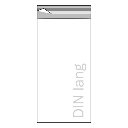 Mailing enveloppen met klep, milieuvriendelijke PLA-folie 115 x 220 mm - DIN lang