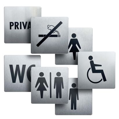 Informatiebord, roestvrij staal, 90 x 90 mm 