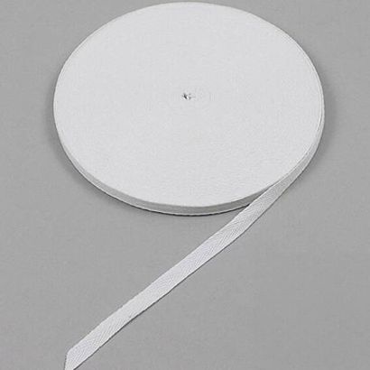 Keperband, katoen 10 mm | wit  | 50 m