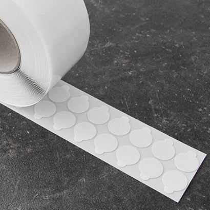 Dubbelzijdige kleefrondjes, puur acrylaat, 1 mm dik, sterk/sterk 25 mm | 3.000 STK