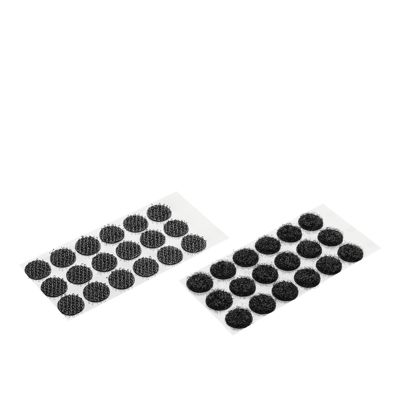 Klittenbandrondjes op vel, set van haak en lus 10 mm | null | 216 STK | Set - haak en lus