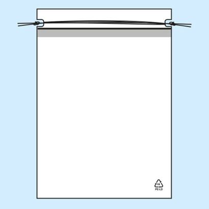 Plastic zakjes met trekkoordjes, PE-folie 50 µm 100 x 120 mm