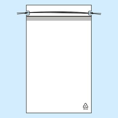 Plastic zakjes met trekkoordjes, PE-folie 50 µm 170 x 250 mm