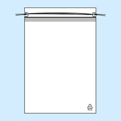 Plastic zakjes met trekkoordjes, PE-folie 50 µm 200 x 270 mm