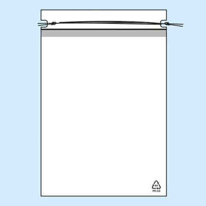 Plastic zakjes met trekkoordjes, PE-folie 50 µm 250 x 320 mm