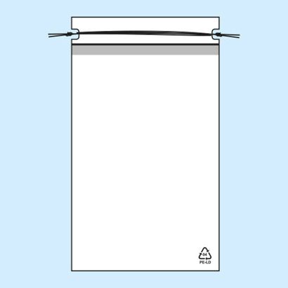 Plastic zakjes met trekkoordjes, PE-folie 50 µm 250 x 370 mm