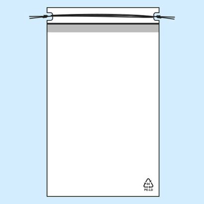 Plastic zakjes met trekkoordjes, PE-folie 50 µm 300 x 440 mm