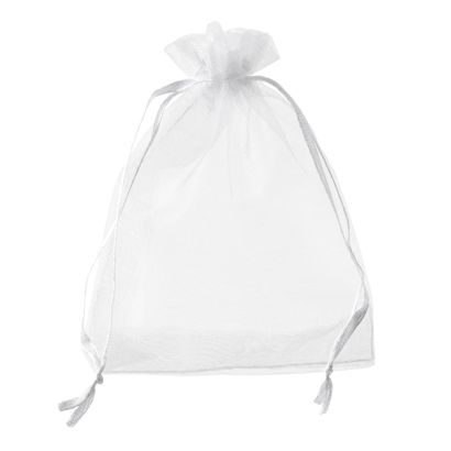 Organza zakjes met satijnbandsluiting null | 75 x 100 mm
