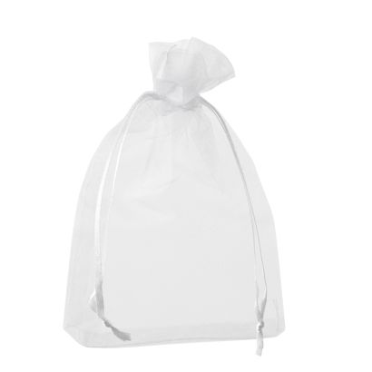 Organza zakjes met satijnbandsluiting null | 90 x 120 mm