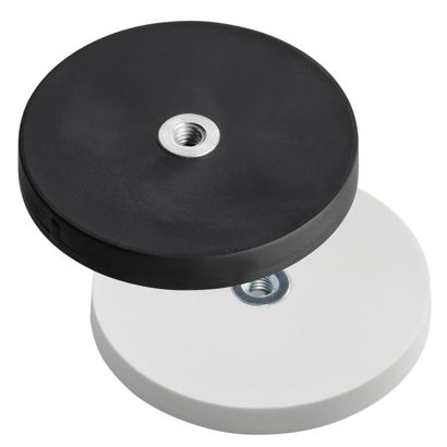 Magneet met rubbercoating met inwendige schroefdraad 