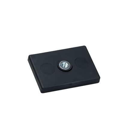 magneet met rubbercoating, rechthoekig, met inwendige schroefdraad 