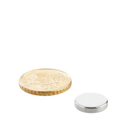 Neodymium magneetrondjes 12 mm x 2,5 mm | N35, axiaal (parallel aan de hoogte)