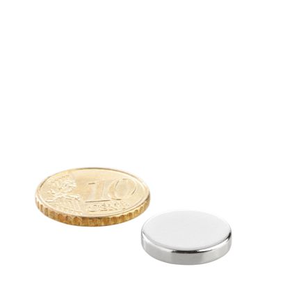 Neodymium magneetrondjes 15 mm x 3 mm | N35, axiaal (parallel aan de hoogte)