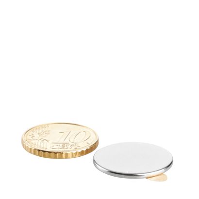 Neodymium magneetrondjes, zelfklevend null | 20 mm x 1,5 mm | null