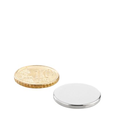 Neodymium magneetrondjes 20 mm x 2 mm | N35, axiaal (parallel aan de hoogte)
