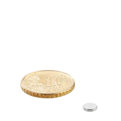 Neodymium magneetrondjes 5 mm x 1 mm | N45, axiaal (parallel aan de hoogte)