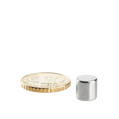 Neodymium magneetrondjes 8 mm x 8 mm | N45, axiaal (parallel aan de hoogte)