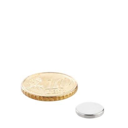 Neodymium magneetrondjes 9,5 mm x 1,5 mm | N35, axiaal (parallel aan de hoogte)
