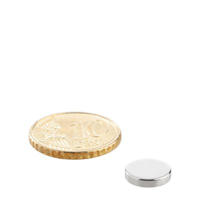 Neodymium magneetrondjes 9,5 mm x 2 mm | N35, axiaal (parallel aan de hoogte)