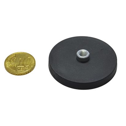 Magneet met rubbercoating met draadbus 43 mm | null | M5