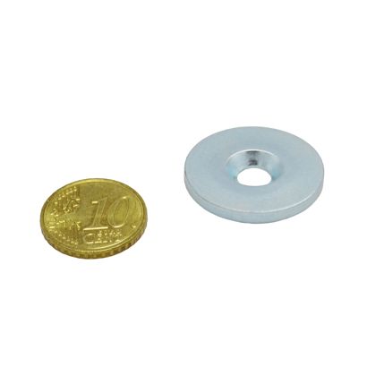 Metalen schijfjes met verzonken boorgat 34,5 mm