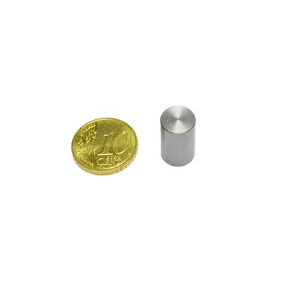 neodymium cilindermagneet met gladde behuizing 10 mm