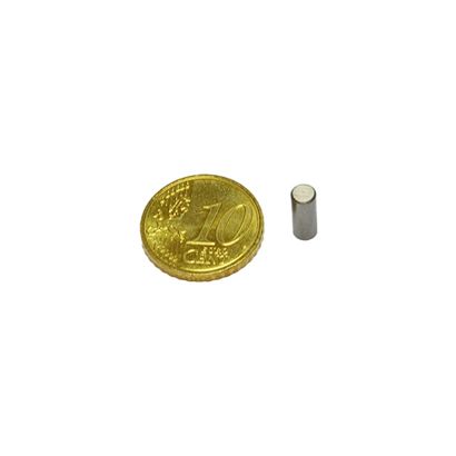 neodymium cilindermagneet met gladde behuizing 4 mm