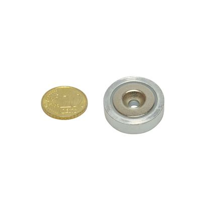 Magneet met verzonken gat/potmagneet, neodymium 25 mm | 16,4 kg | null