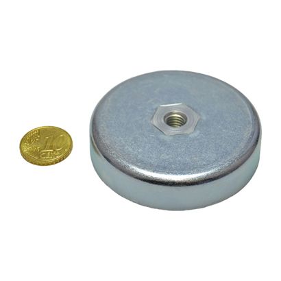 ferriet potmagneet met inwendige schroefdraad 63 mm | M8 | 14 mm