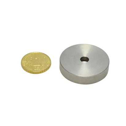 SmCo-potmagneet met cilindrisch boorgat, roestvrijstalen behuizing 32 mm