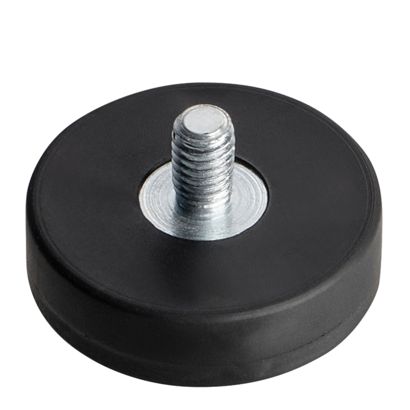 Magneet met rubbercoating met schroefdraad zwart  | 22 mm | M4x6,5 mm 