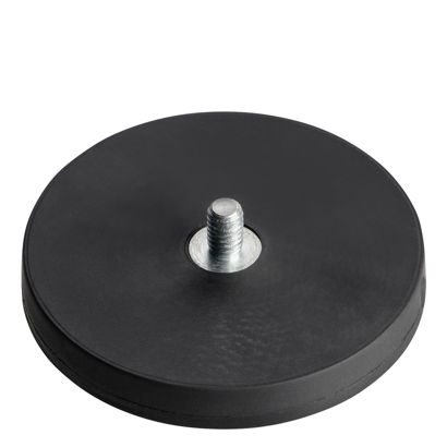 Magneet met rubbercoating met schroefdraad zwart  | 43 mm | M4x6 mm 