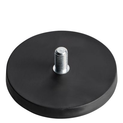 Magneet met rubbercoating met schroefdraad zwart  | 66 mm | M8x15 mm 