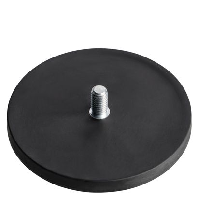Magneet met rubbercoating met schroefdraad zwart  | 88 mm | M8x15 mm 