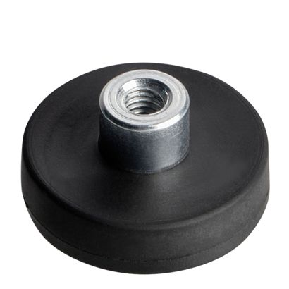 Magneet met rubbercoating met draadbus zwart  | 22 mm | M4 